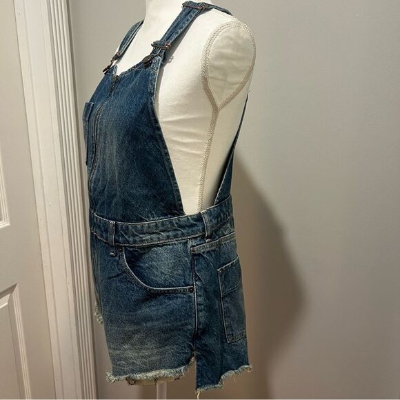 NWOT Free People Sunkissed Short Overalls size 27 adjustable straps with zipper - Picture 9 of 13